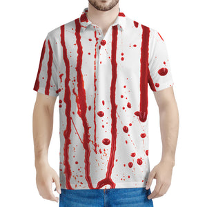 Flowing Red Blood Print Men's Polo Shirt