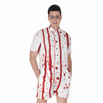 Flowing Red Blood Print Men's Rompers