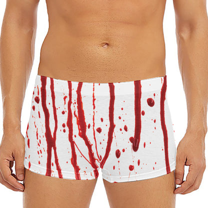 Flowing Red Blood Print Men's Short Boxer Briefs