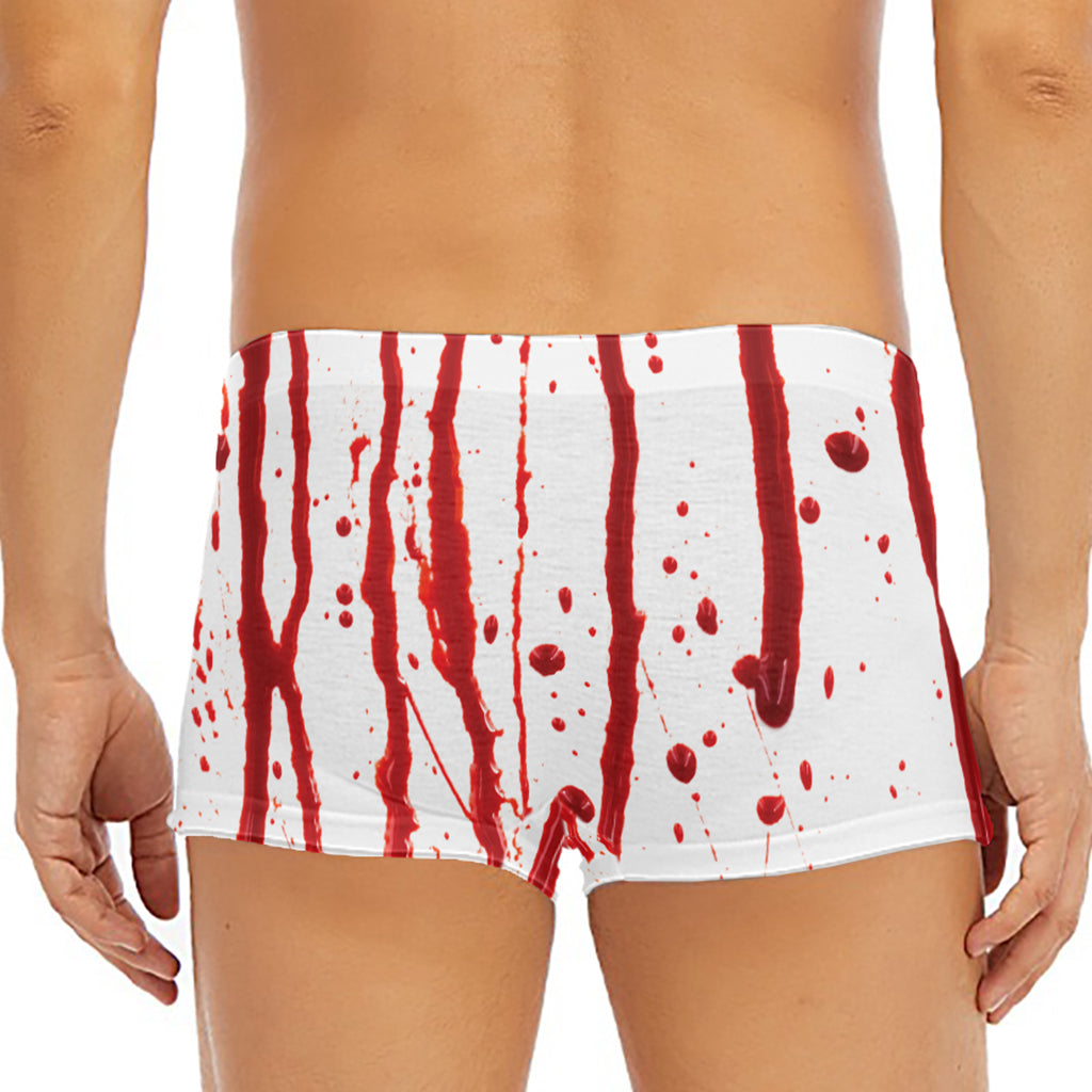 Flowing Red Blood Print Men's Short Boxer Briefs