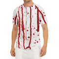 Flowing Red Blood Print Men's Short Sleeve Rash Guard