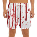 Flowing Red Blood Print Men's Split Running Shorts