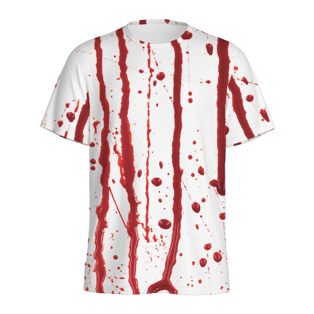 Flowing Red Blood Print Men's Sports T-Shirt