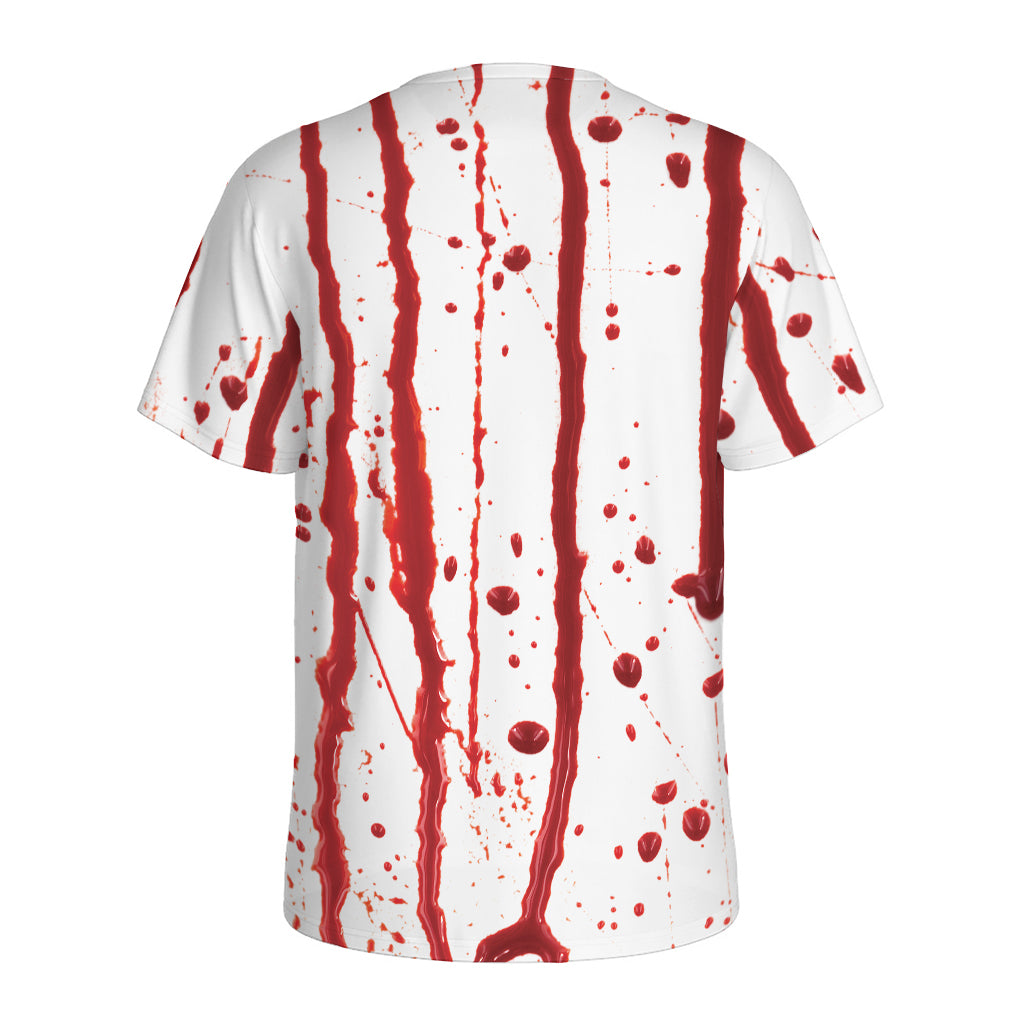Flowing Red Blood Print Men's Sports T-Shirt