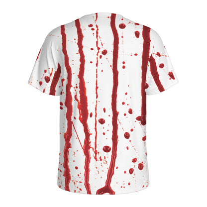 Flowing Red Blood Print Men's Sports T-Shirt