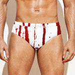 Flowing Red Blood Print Men's Swim Briefs