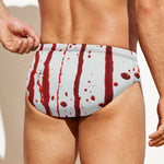 Flowing Red Blood Print Men's Swim Briefs