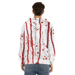 Flowing Red Blood Print Men's Velvet Pullover Hoodie