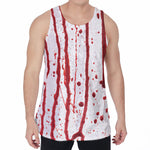 Flowing Red Blood Print Men's Velvet Tank Top