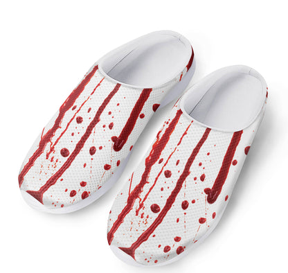 Flowing Red Blood Print Mesh Casual Shoes