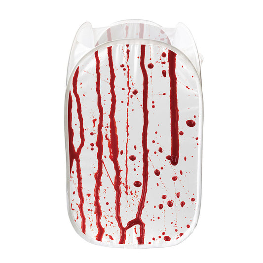Flowing Red Blood Print Mesh Laundry Hamper