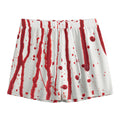 Flowing Red Blood Print Mesh Shorts