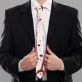 Flowing Red Blood Print Necktie