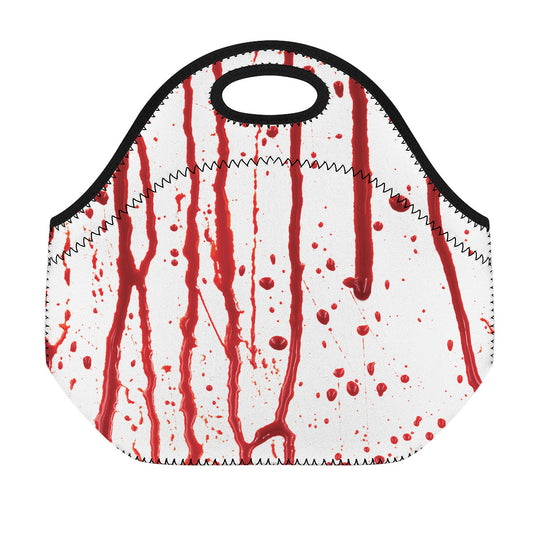 Flowing Red Blood Print Neoprene Lunch Bag