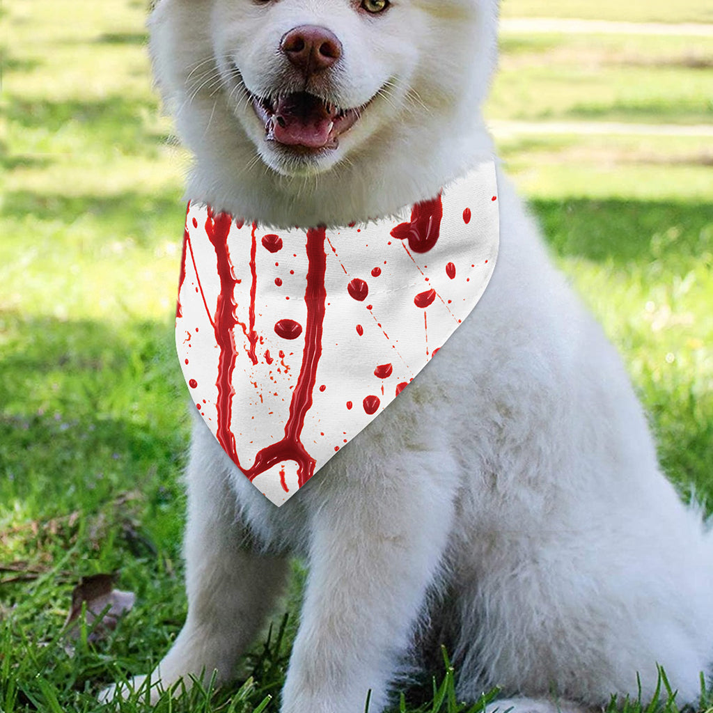 Flowing Red Blood Print Over The Collar Dog Bandana