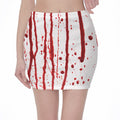 Flowing Red Blood Print Pencil Mini Skirt