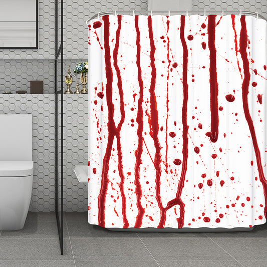 Flowing Red Blood Print Polyester Shower Curtain