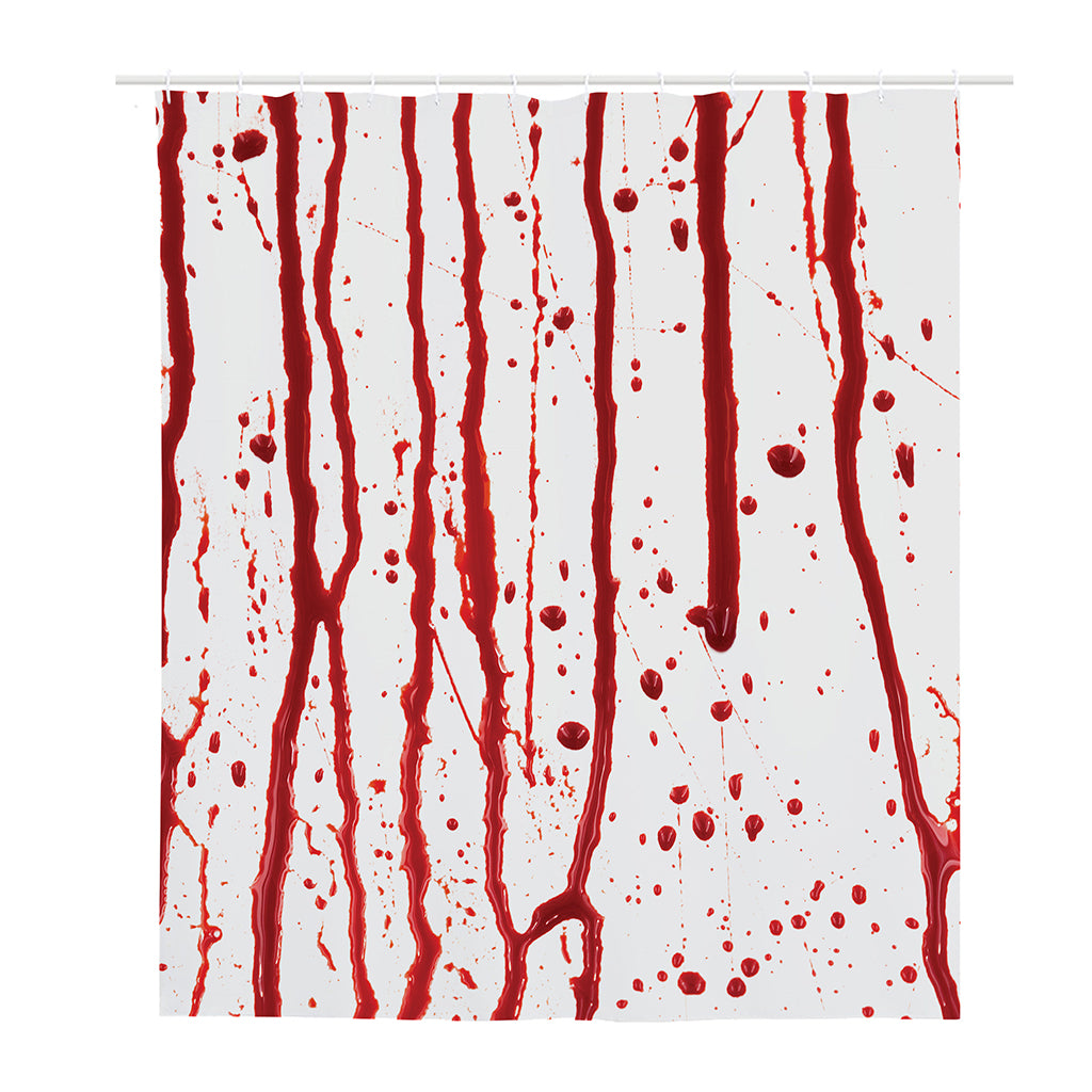Flowing Red Blood Print Polyester Shower Curtain