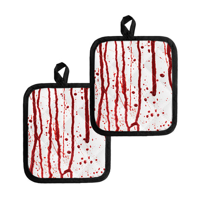 Flowing Red Blood Print Pot Holders