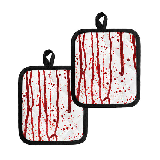 Flowing Red Blood Print Pot Holders