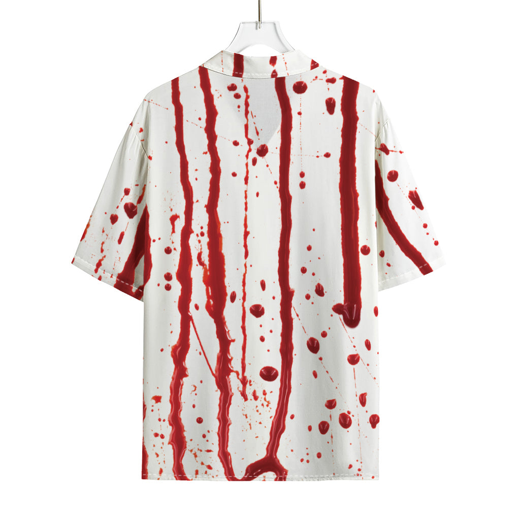 Flowing Red Blood Print Rayon Hawaiian Shirt