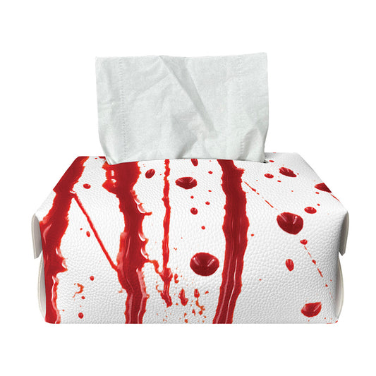 Flowing Red Blood Print Rectangle Tissue Box Cover