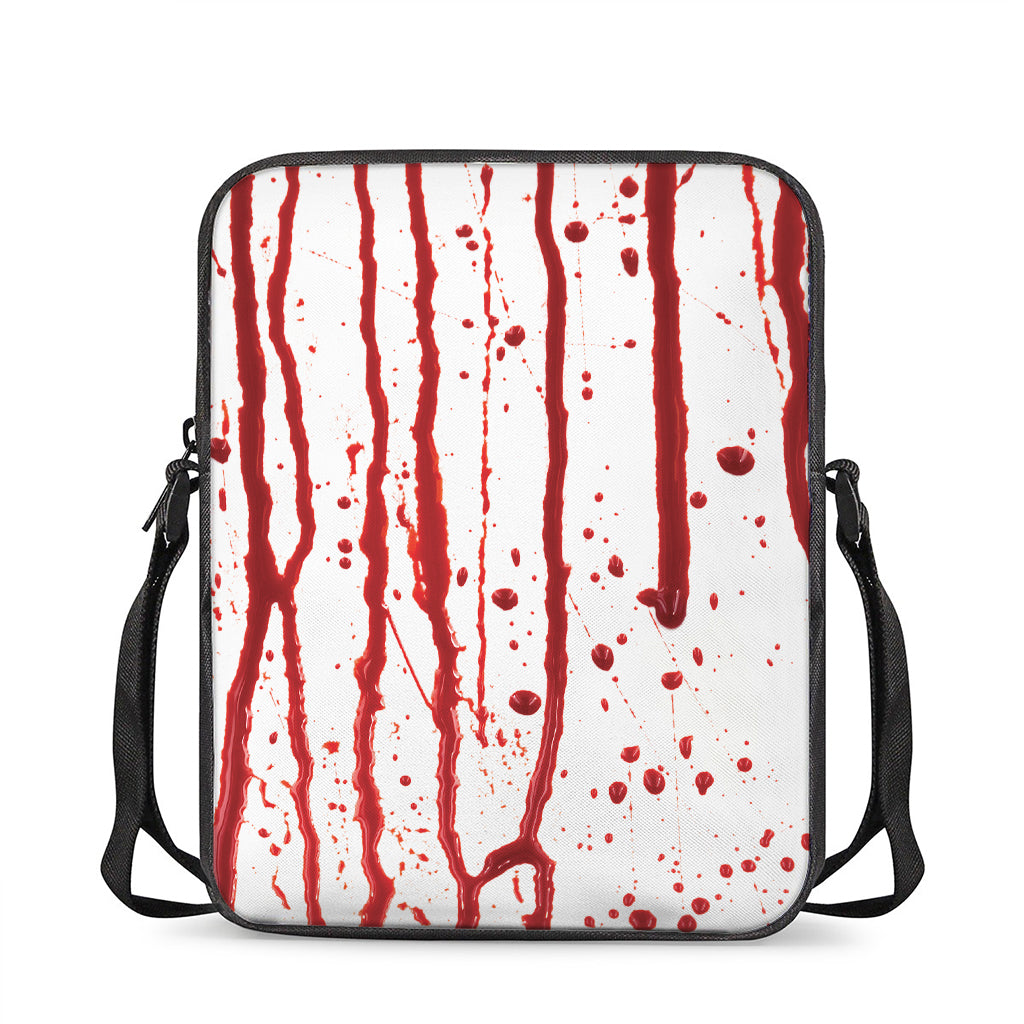 Flowing Red Blood Print Rectangular Crossbody Bag