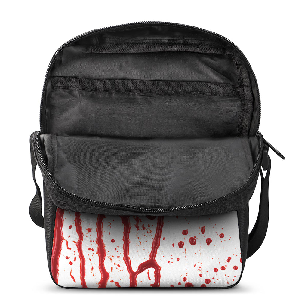 Flowing Red Blood Print Rectangular Crossbody Bag