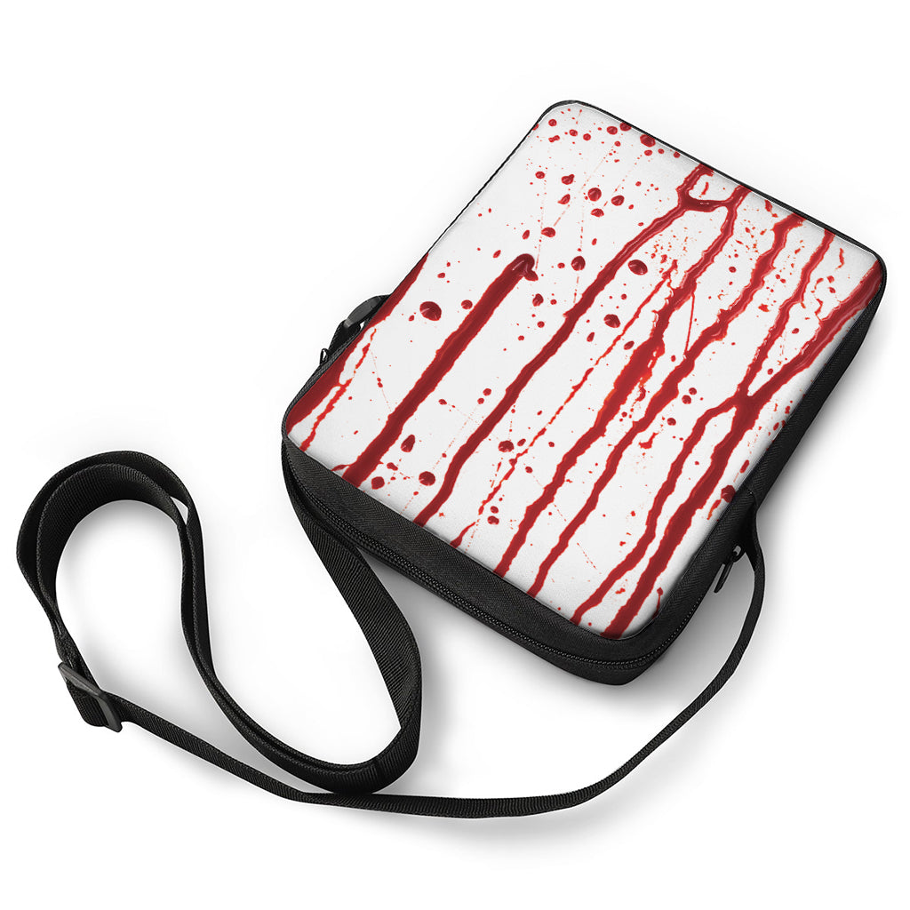 Flowing Red Blood Print Rectangular Crossbody Bag