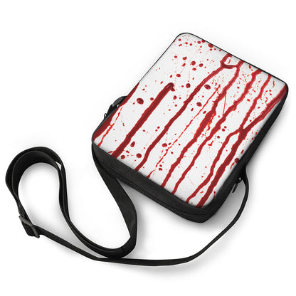Flowing Red Blood Print Rectangular Crossbody Bag