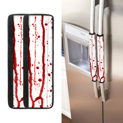 Flowing Red Blood Print Refrigerator Handle Covers