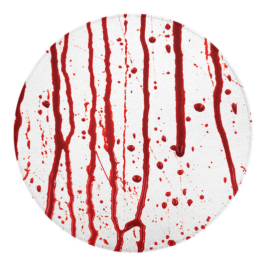 Flowing Red Blood Print Round Blanket