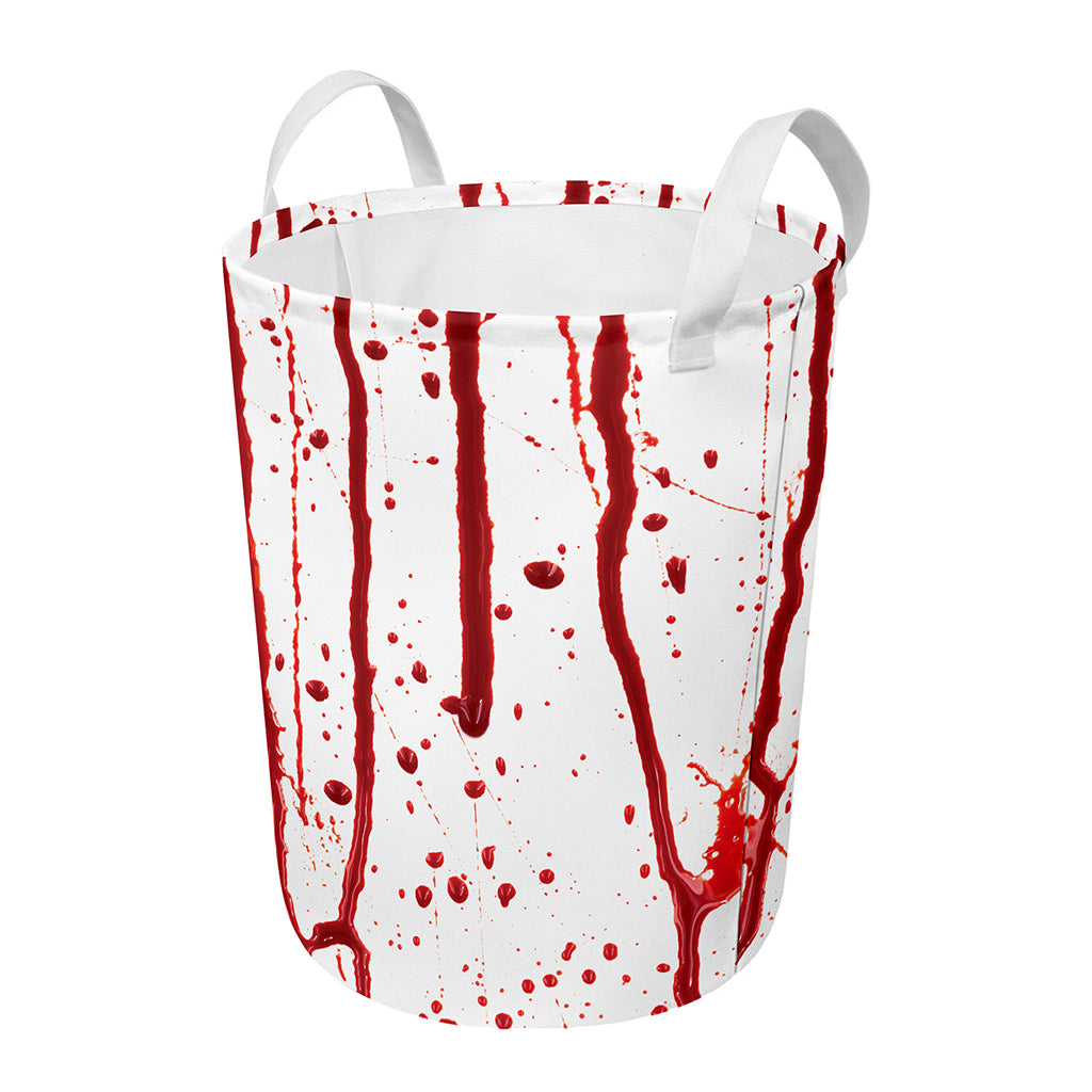 Flowing Red Blood Print Round Laundry Basket