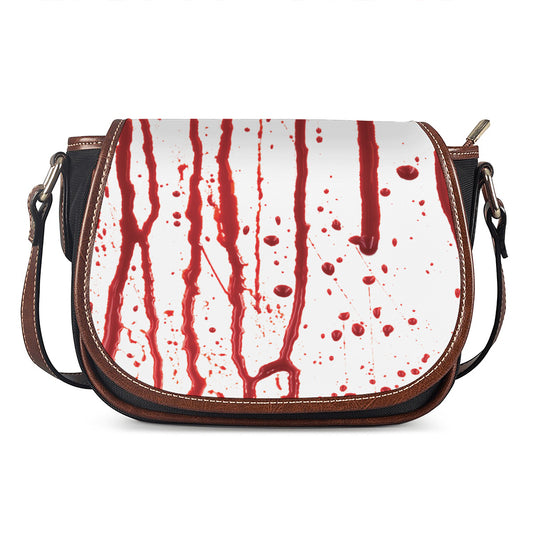 Flowing Red Blood Print Saddle Bag