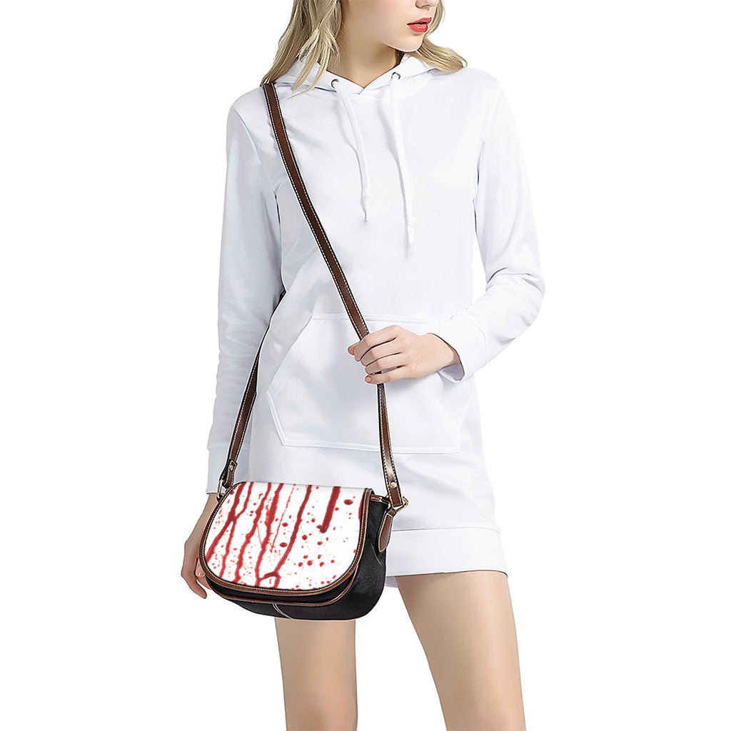 Flowing Red Blood Print Saddle Bag