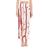 Flowing Red Blood Print Side Slit Maxi Skirt