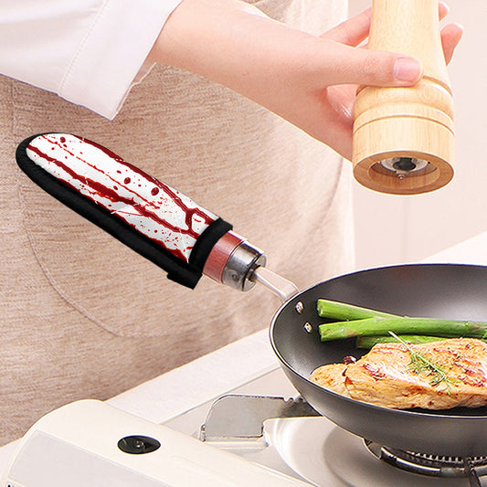 Flowing Red Blood Print Skillet Handle Cover