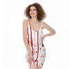 Flowing Red Blood Print Sleeveless Bodycon Dress