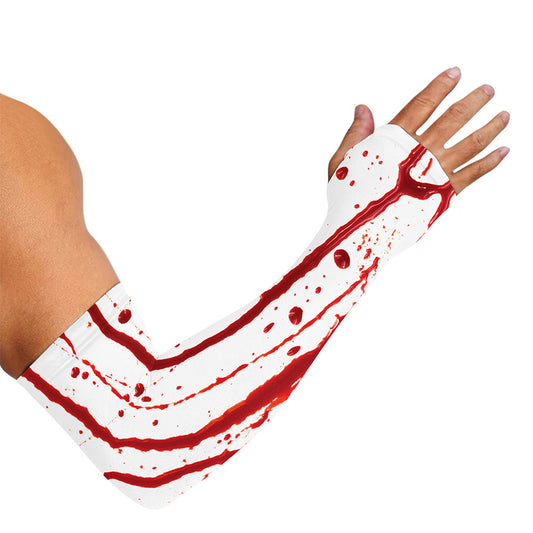 Flowing Red Blood Print Sun Protection Arm Sleeves