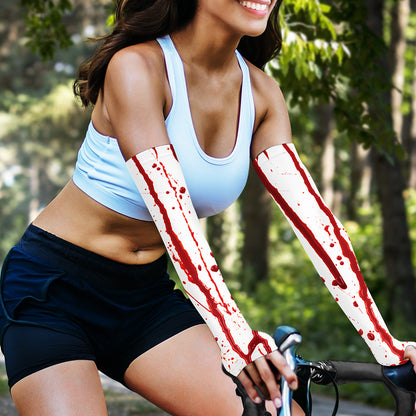 Flowing Red Blood Print Sun Protection Arm Sleeves