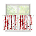 Flowing Red Blood Print Tier Curtains