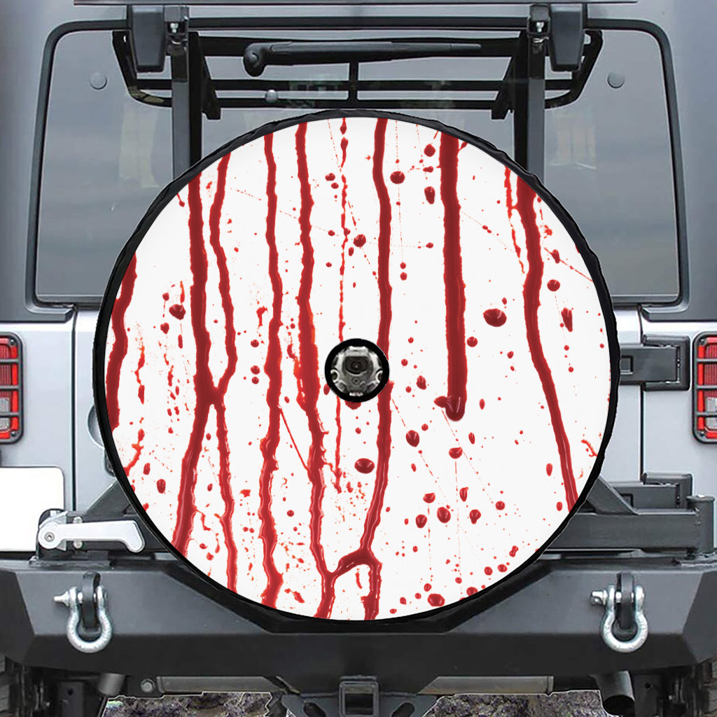 Flowing Red Blood Print Tire Cover With Camera Hole