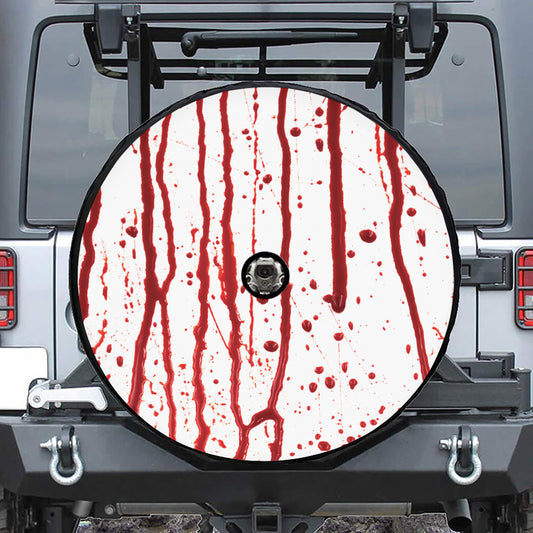 Flowing Red Blood Print Tire Cover With Camera Hole