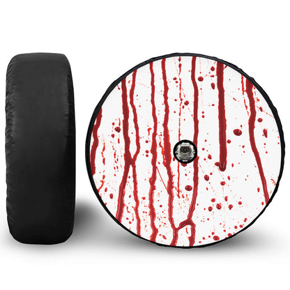 Flowing Red Blood Print Tire Cover With Camera Hole
