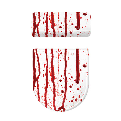 Flowing Red Blood Print Toilet Lid And Tank Cover Set