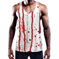 Flowing Red Blood Print Men's Workout Tank Top