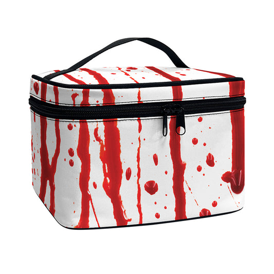 Flowing Red Blood Print Travel Makeup Bag