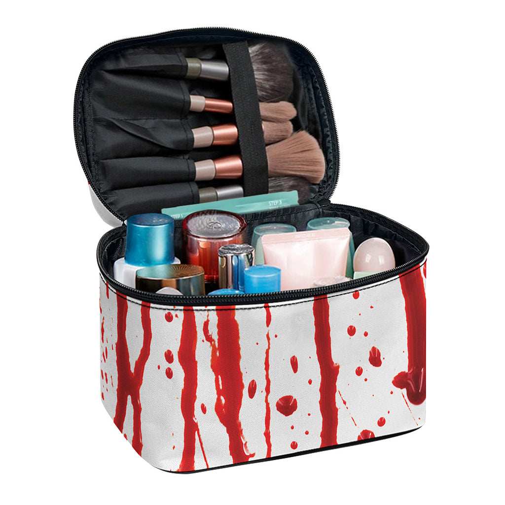 Flowing Red Blood Print Travel Makeup Bag