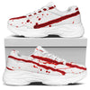 Flowing Red Blood Print White Chunky Shoes