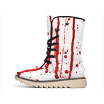 Flowing Red Blood Print Winter Boots